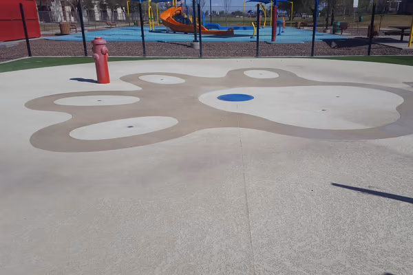 K-9 Agent Bulder Memorial Dog Splash Park at Pavo Real Enhanced Spray Park